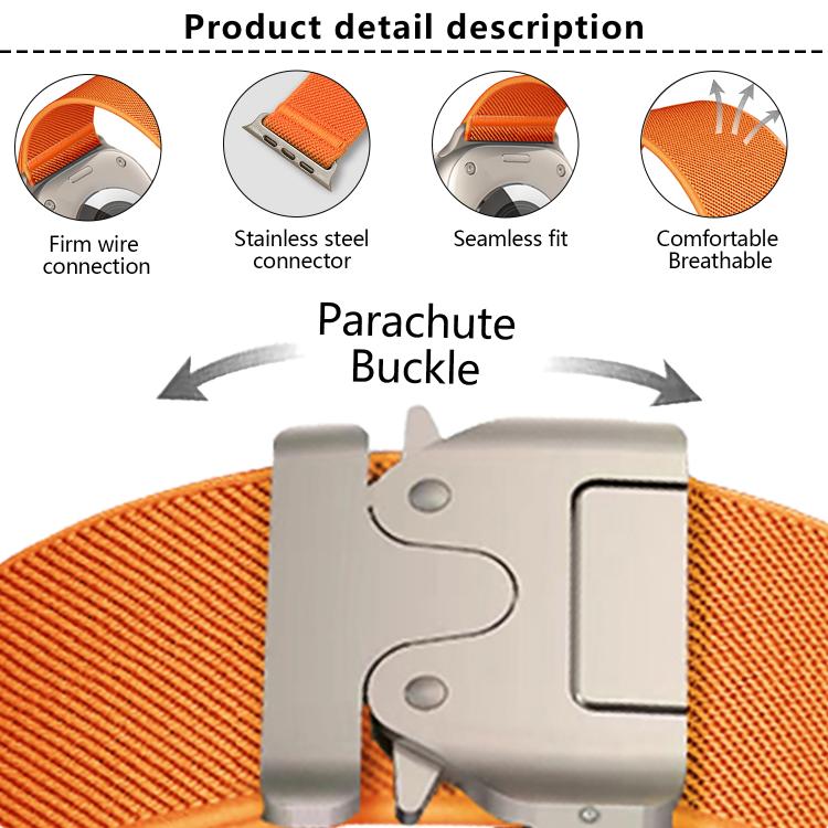 Kalebol Parachute Buckle Elastic Nylon Watch Band, For Apple Watch 46mm / 49mm / 45mm / 44mm, For Apple Watch 42mm / 41mm / 40mm / 38mm