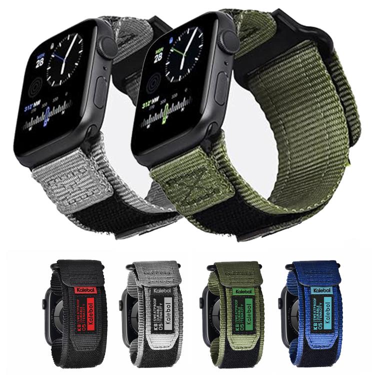 Kalebol Canvas Nylon Hook and Loop Watch Band, For Apple Watch 46mm / 49mm / 45mm / 44mm, For Apple Watch 42mm / 41mm / 40mm / 38mm