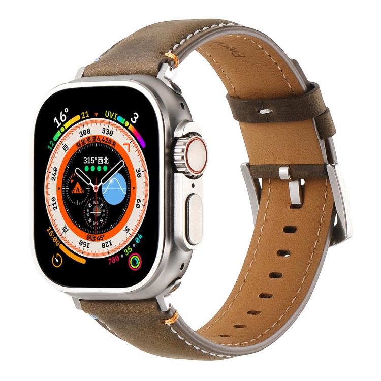 Kalebol Stitched Genuine Leather Watch Band, For Apple Watch 46mm / 49mm / 45mm / 44mm, For Apple Watch 42mm / 41mm / 40mm / 38mm