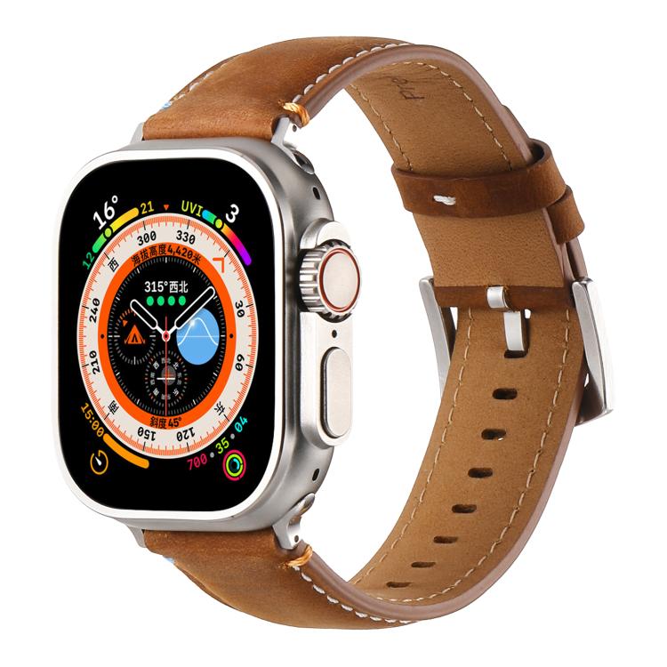 Kalebol Stitched Genuine Leather Watch Band, For Apple Watch 46mm / 49mm / 45mm / 44mm, For Apple Watch 42mm / 41mm / 40mm / 38mm
