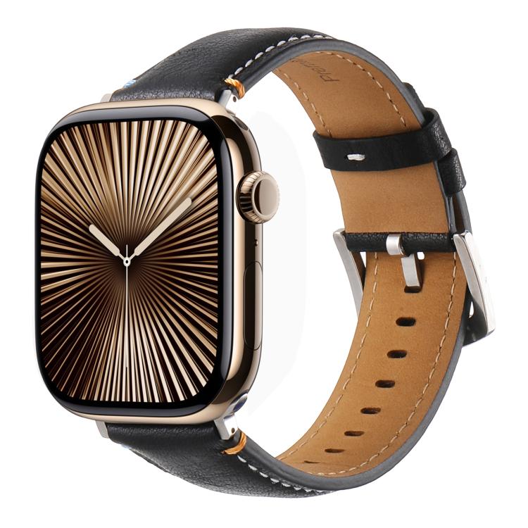 Kalebol Stitched Genuine Leather Watch Band, For Apple Watch 46mm / 49mm / 45mm / 44mm, For Apple Watch 42mm / 41mm / 40mm / 38mm