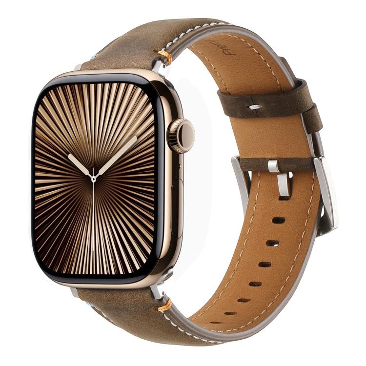 Kalebol Stitched Genuine Leather Watch Band, For Apple Watch 46mm / 49mm / 45mm / 44mm, For Apple Watch 42mm / 41mm / 40mm / 38mm