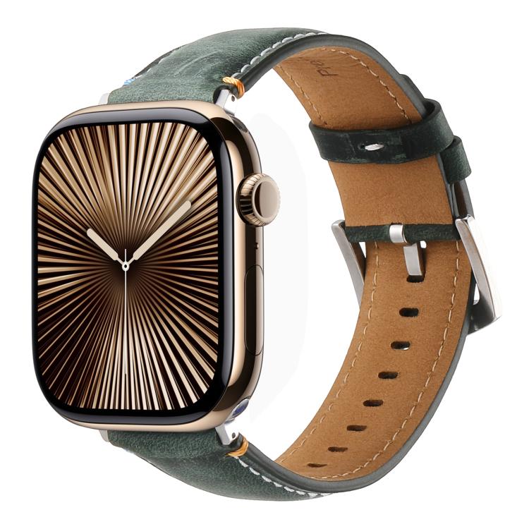 Kalebol Stitched Genuine Leather Watch Band, For Apple Watch 46mm / 49mm / 45mm / 44mm, For Apple Watch 42mm / 41mm / 40mm / 38mm