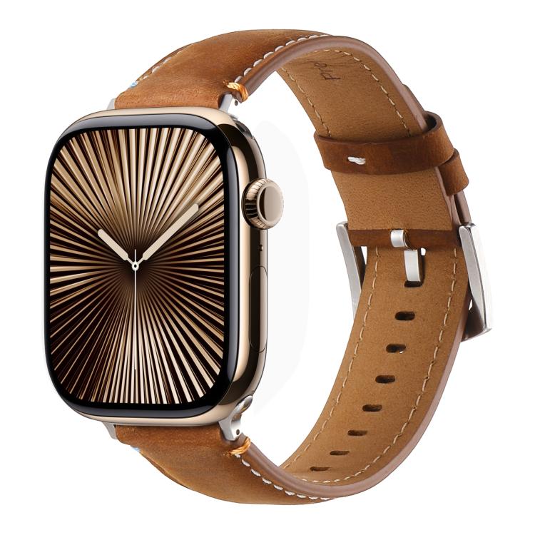 Kalebol Stitched Genuine Leather Watch Band, For Apple Watch 46mm / 49mm / 45mm / 44mm, For Apple Watch 42mm / 41mm / 40mm / 38mm
