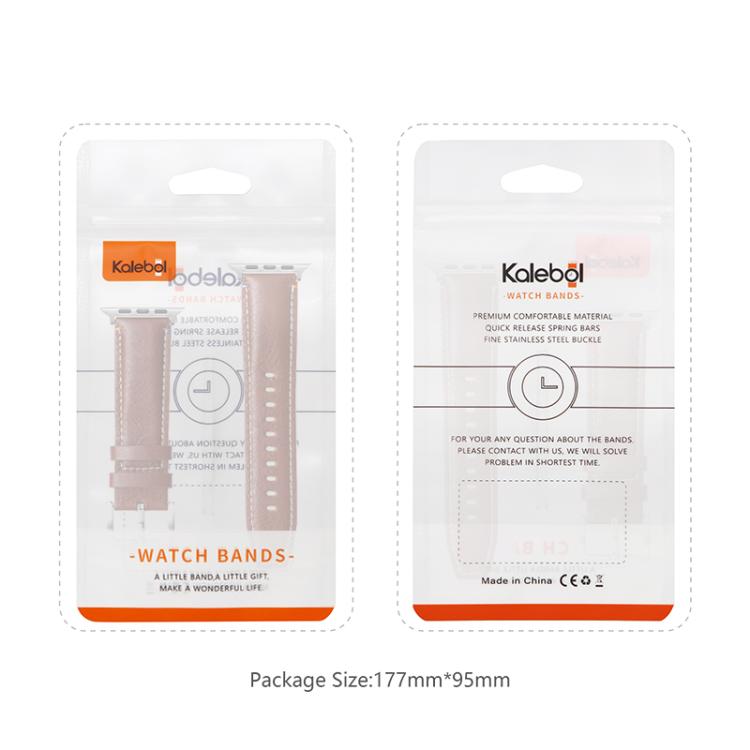 Kalebol Stitched Genuine Leather Watch Band, For Apple Watch 46mm / 49mm / 45mm / 44mm, For Apple Watch 42mm / 41mm / 40mm / 38mm