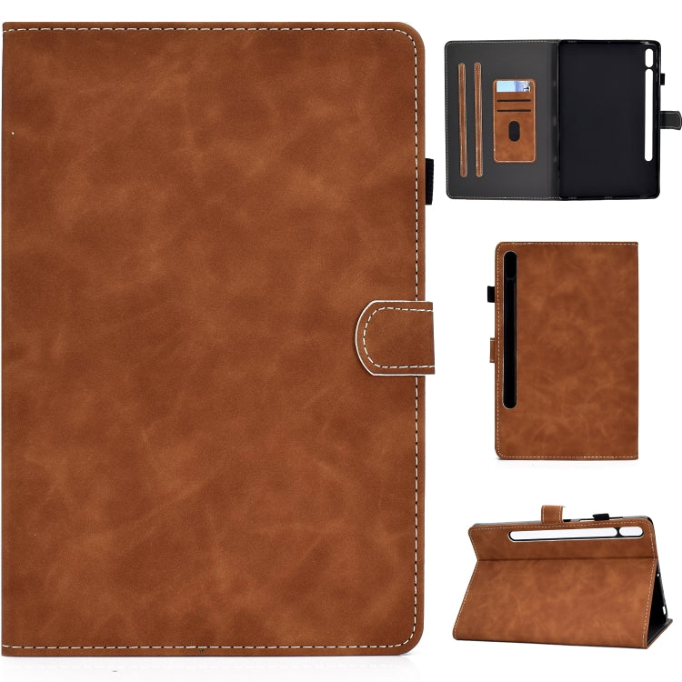 Cowhide Texture Horizontal Flip Leather Case with Holder & Card Slots & Sleep / Wake-up Function, For Samsung Galaxy Tab S8 / Galaxy Tab S7 T870