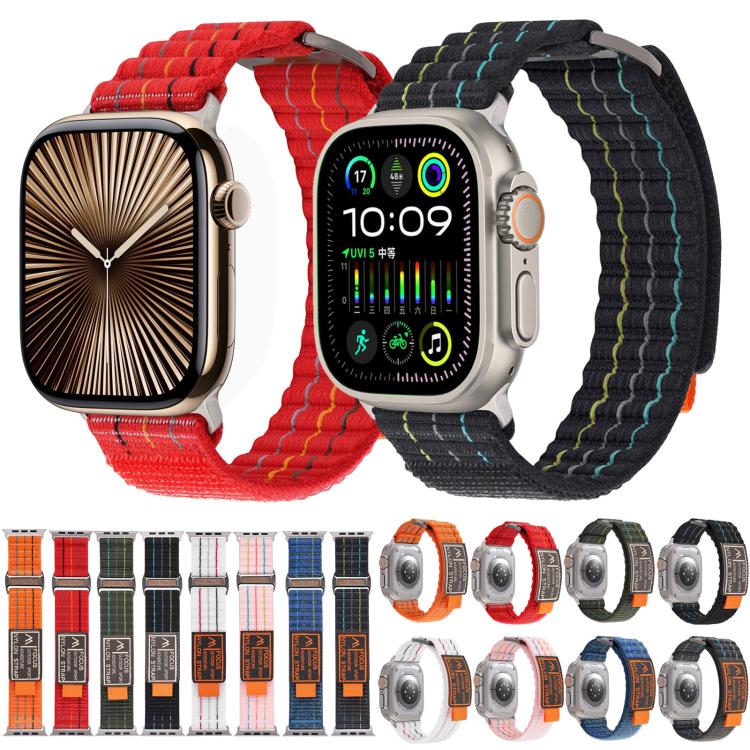 Kalebol  Dual-section Sports Nylon Loop Watch Band, For Apple Watch 46mm / 49mm / 45mm / 44mm, For Apple Watch 42mm / 41mm / 40mm / 38mm