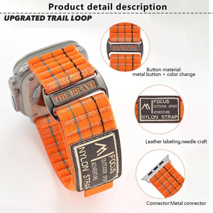 Kalebol  Dual-section Sports Nylon Loop Watch Band, For Apple Watch 46mm / 49mm / 45mm / 44mm, For Apple Watch 42mm / 41mm / 40mm / 38mm