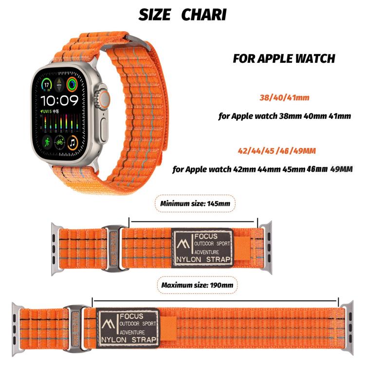 Kalebol  Dual-section Sports Nylon Loop Watch Band, For Apple Watch 46mm / 49mm / 45mm / 44mm, For Apple Watch 42mm / 41mm / 40mm / 38mm