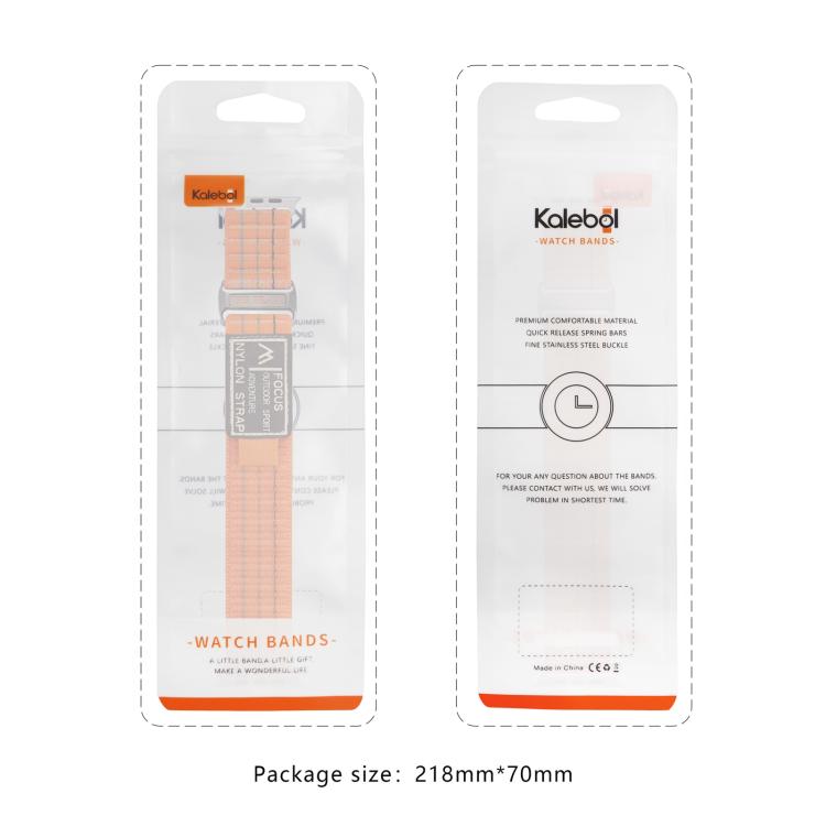 Kalebol  Dual-section Sports Nylon Loop Watch Band, For Apple Watch 46mm / 49mm / 45mm / 44mm, For Apple Watch 42mm / 41mm / 40mm / 38mm