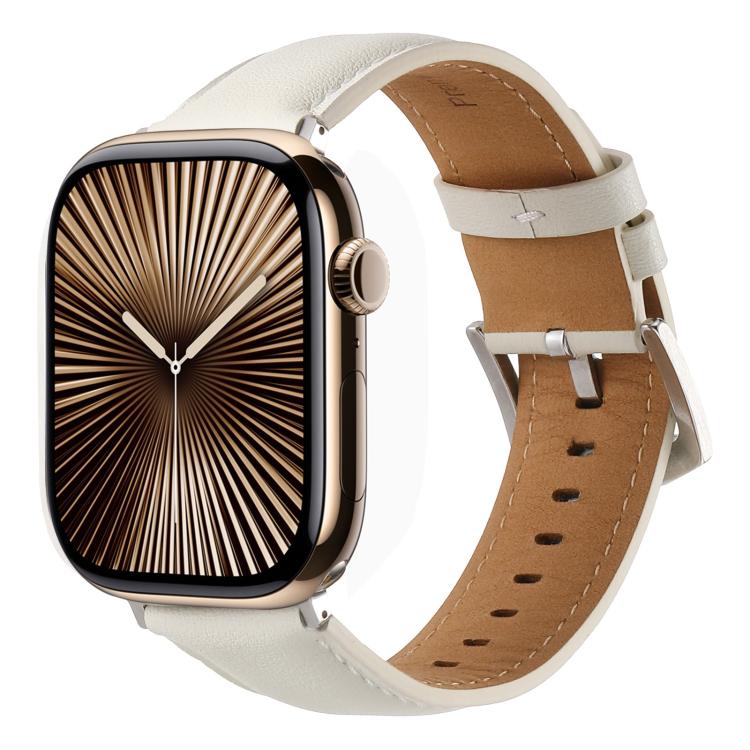 Kalebol Plain Genuine Leather Watch Band, For Apple Watch 46mm / 49mm / 45mm / 44mm, For Apple Watch 42mm / 41mm / 40mm / 38mm