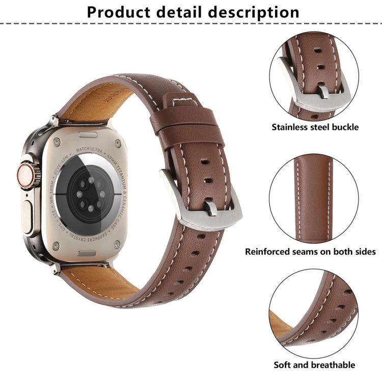 Kalebol Plain Genuine Leather Watch Band