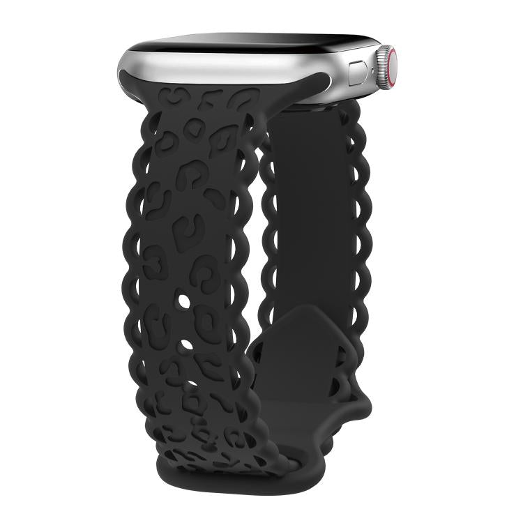 Lace Laser Engraved Leopard Silicone Watch Band, For Apple Watch 46mm / 49mm / 45mm / 44mm, For Apple Watch 42mm / 41mm / 40mm / 38mm