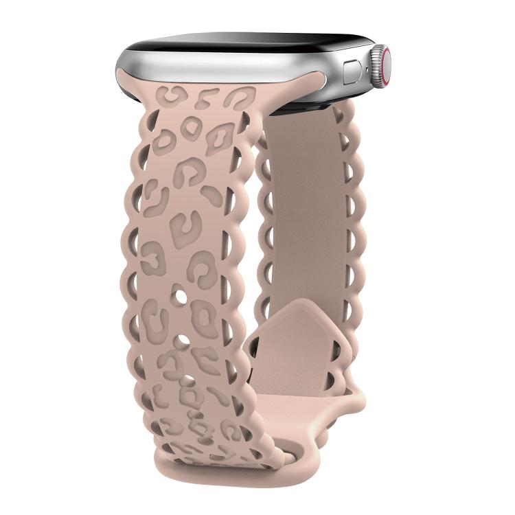 Lace Laser Engraved Leopard Silicone Watch Band, For Apple Watch 46mm / 49mm / 45mm / 44mm, For Apple Watch 42mm / 41mm / 40mm / 38mm