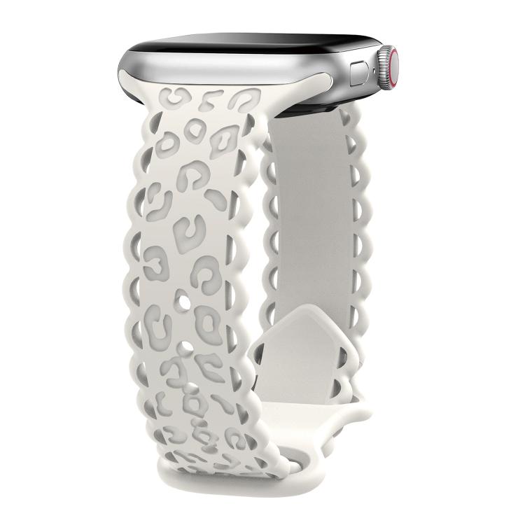 Lace Laser Engraved Leopard Silicone Watch Band, For Apple Watch 46mm / 49mm / 45mm / 44mm, For Apple Watch 42mm / 41mm / 40mm / 38mm