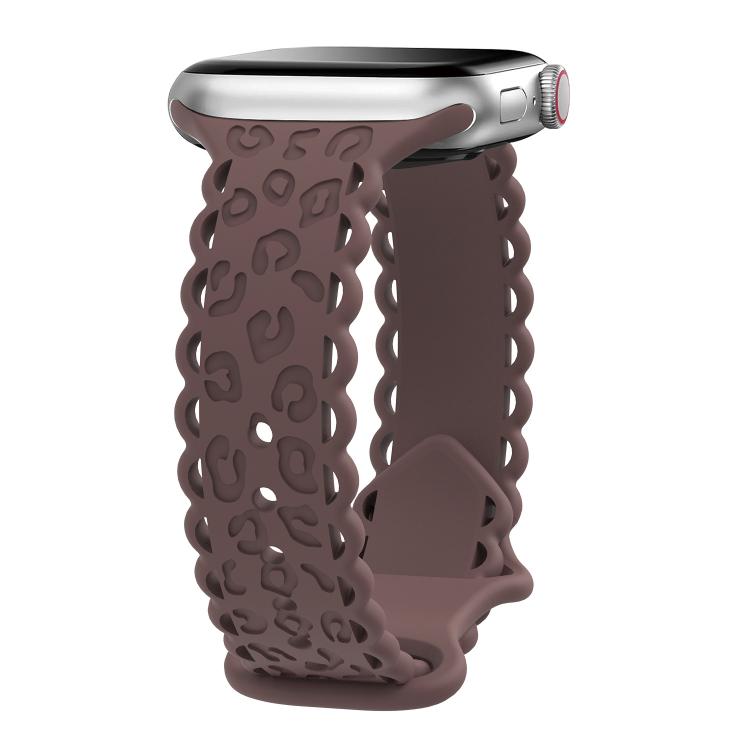 Lace Laser Engraved Leopard Silicone Watch Band, For Apple Watch 46mm / 49mm / 45mm / 44mm, For Apple Watch 42mm / 41mm / 40mm / 38mm