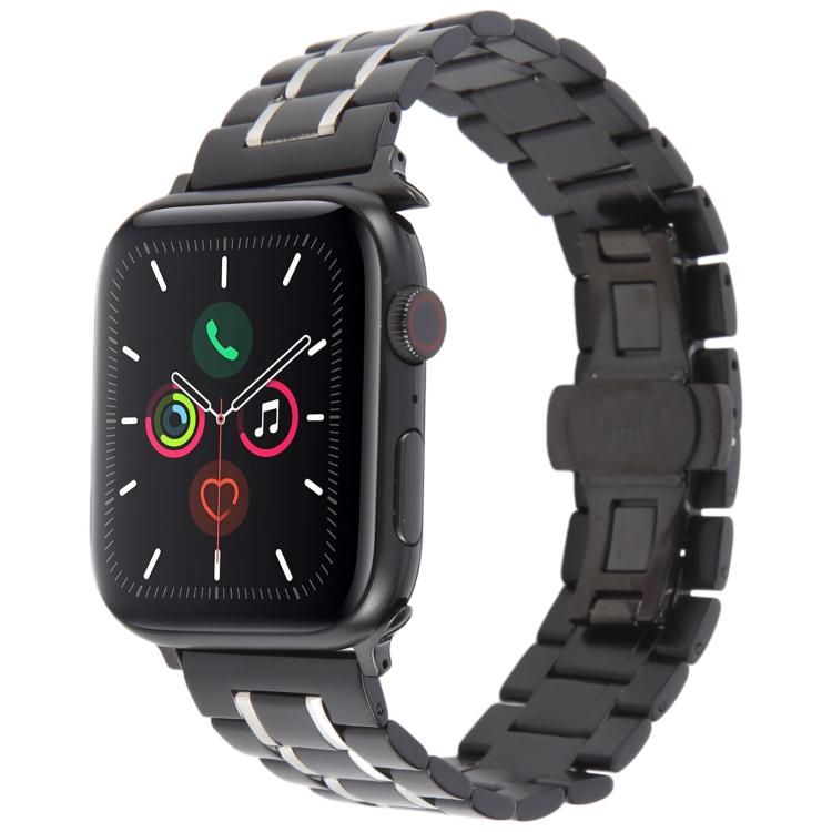 Butterfly Buckle New Five Beads Stainless Steel Watch Band, For Apple Watch 46mm / 49mm / 45mm / 44mm, For Apple Watch 42mm / 41mm / 40mm / 38mm