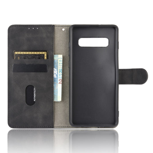 Samsung Galaxy S10 Plus wallet case with calf leather texture and card slot detail
