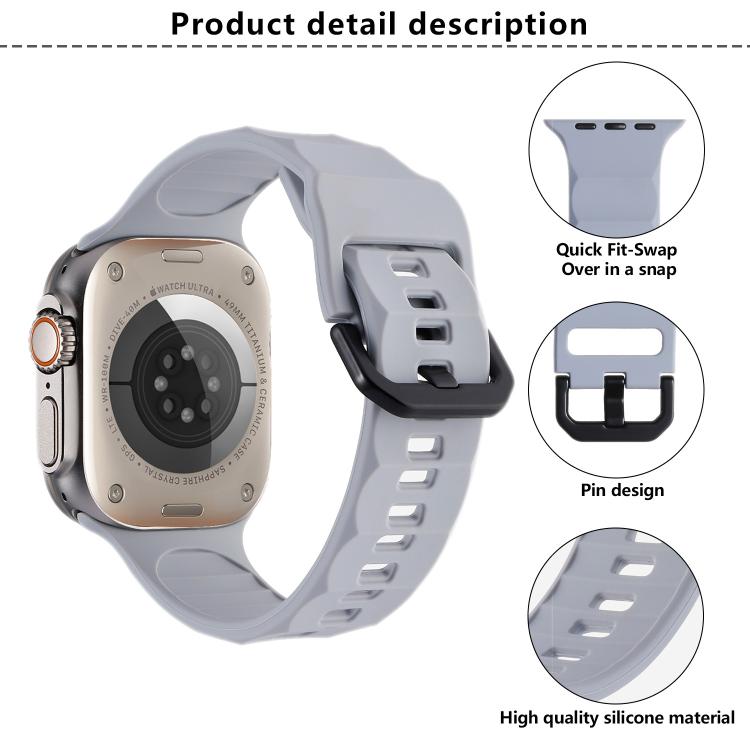 Kalebol Ripple Sports Silicone Strap, For Apple Watch 46mm / 49mm / 45mm / 44mm