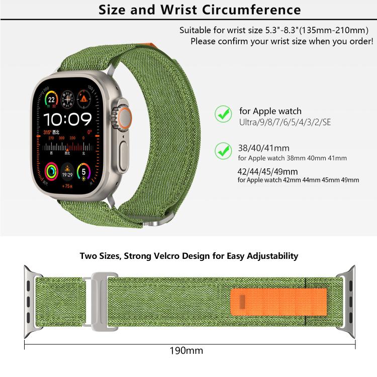 Kalebol Canvas Pattern Nylon Loop Strap, For Apple Watch 46mm / 49mm / 45mm / 44mm, For Apple Watch 42mm / 41mm / 40mm / 38mm