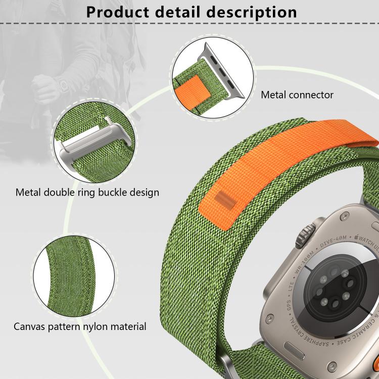 Kalebol Canvas Pattern Nylon Loop Strap, For Apple Watch 46mm / 49mm / 45mm / 44mm, For Apple Watch 42mm / 41mm / 40mm / 38mm