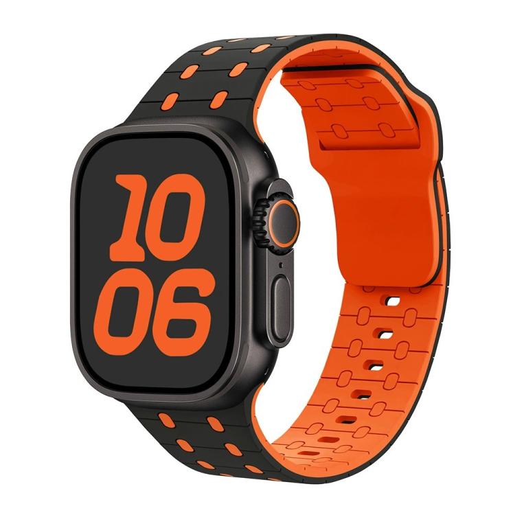 Three-color Reverse Buckle Silicone Watch Band, For Apple Watch 46mm / 49mm / 45mm / 44mm, For Apple Watch 42mm / 41mm / 40mm / 38mm