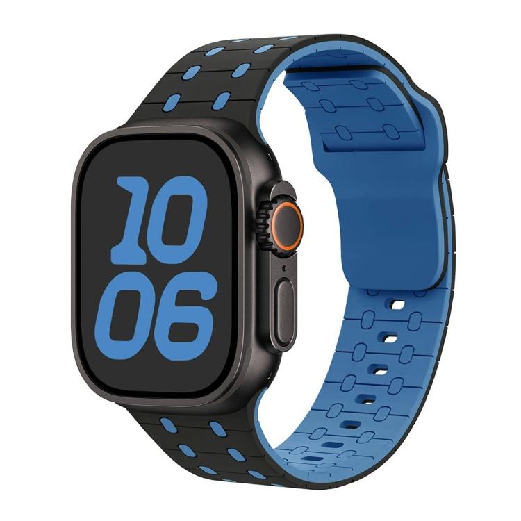 Three-color Reverse Buckle Silicone Watch Band, For Apple Watch 46mm / 49mm / 45mm / 44mm, For Apple Watch 42mm / 41mm / 40mm / 38mm