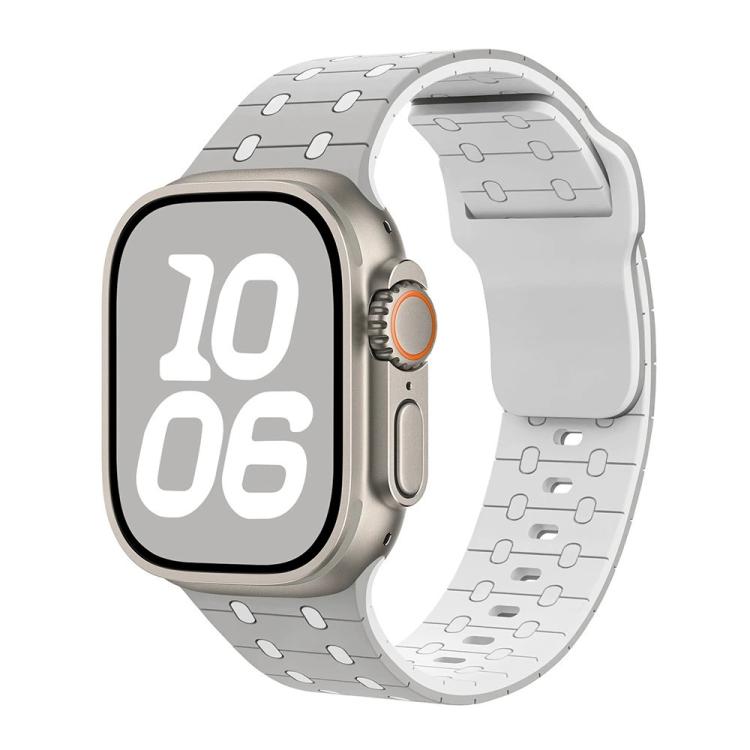 Three-color Reverse Buckle Silicone Watch Band, For Apple Watch 46mm / 49mm / 45mm / 44mm, For Apple Watch 42mm / 41mm / 40mm / 38mm