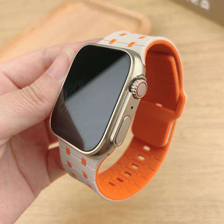 Three-color Reverse Buckle Silicone Watch Band, For Apple Watch 46mm / 49mm / 45mm / 44mm, For Apple Watch 42mm / 41mm / 40mm / 38mm