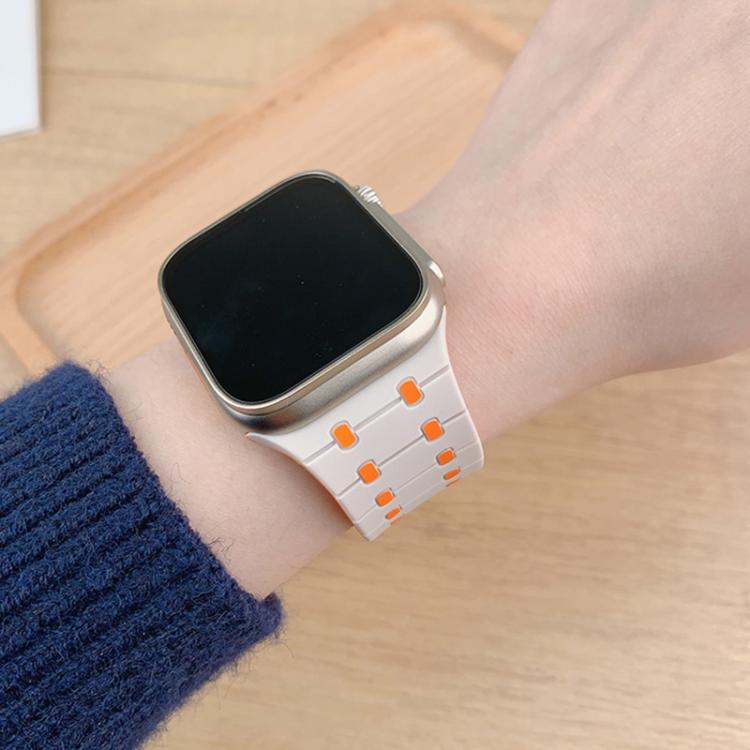 Three-color Reverse Buckle Silicone Watch Band, For Apple Watch 46mm / 49mm / 45mm / 44mm, For Apple Watch 42mm / 41mm / 40mm / 38mm