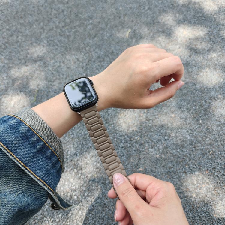 I-shaped Three-piece Leather Magnetic Watch Band, For Apple Watch 46mm / 49mm / 45mm / 44mm, For Apple Watch 42mm / 41mm / 40mm / 38mm