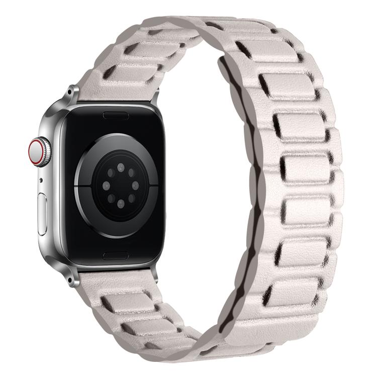 I-shaped Three-piece Leather Magnetic Watch Band, For Apple Watch 46mm / 49mm / 45mm / 44mm, For Apple Watch 42mm / 41mm / 40mm / 38mm
