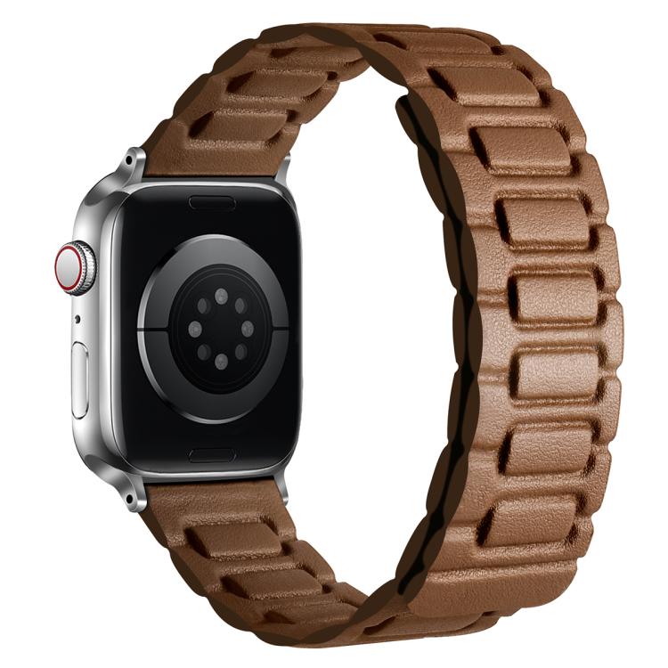 I-shaped Three-piece Leather Magnetic Watch Band, For Apple Watch 46mm / 49mm / 45mm / 44mm, For Apple Watch 42mm / 41mm / 40mm / 38mm