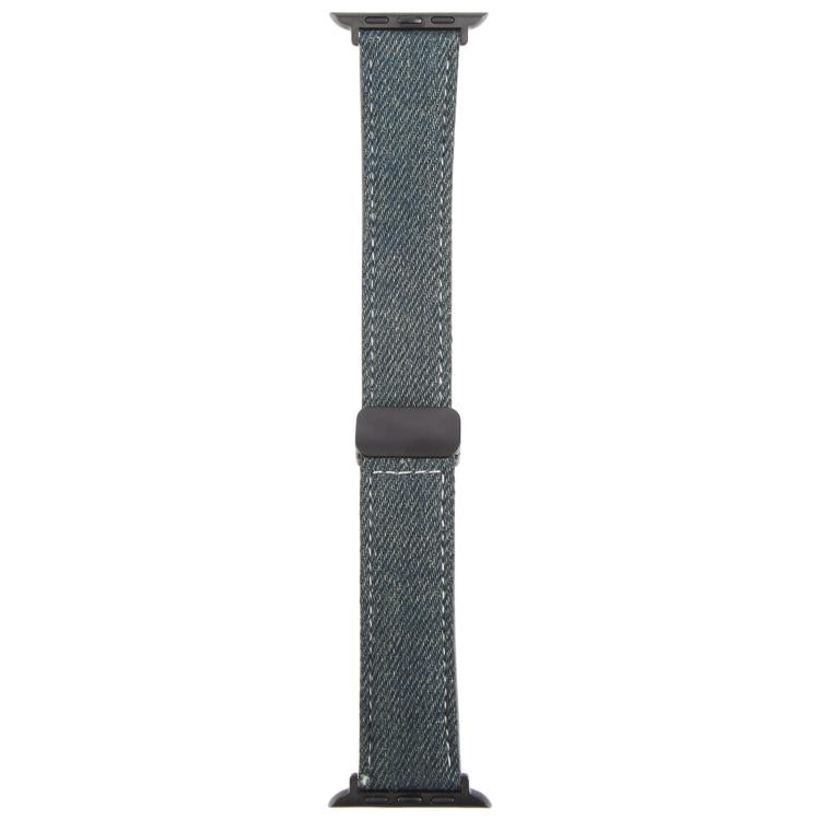 Folding Magnetic Buckle Denim Leather Watch Band, For Apple Watch 46mm / 49mm / 45mm / 44mm, For Apple Watch 42mm / 41mm / 40mm / 38mm