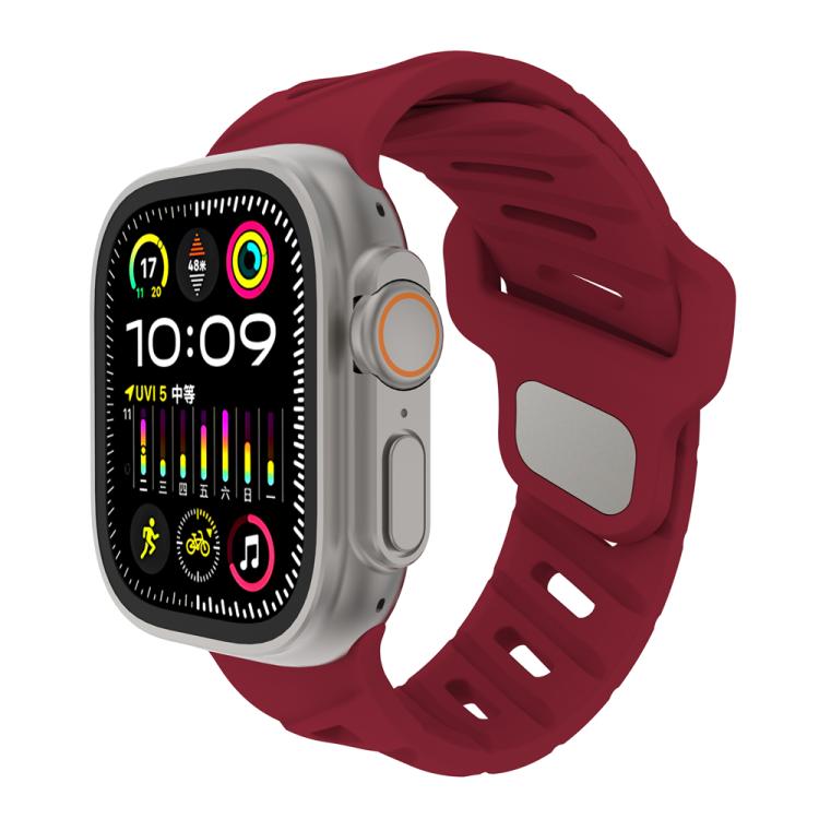 Slanted Hole Silicone Watch Band, For Apple Watch 46mm / 49mm / 45mm / 44mm, For Apple Watch 42mm / 41mm / 40mm / 38mm