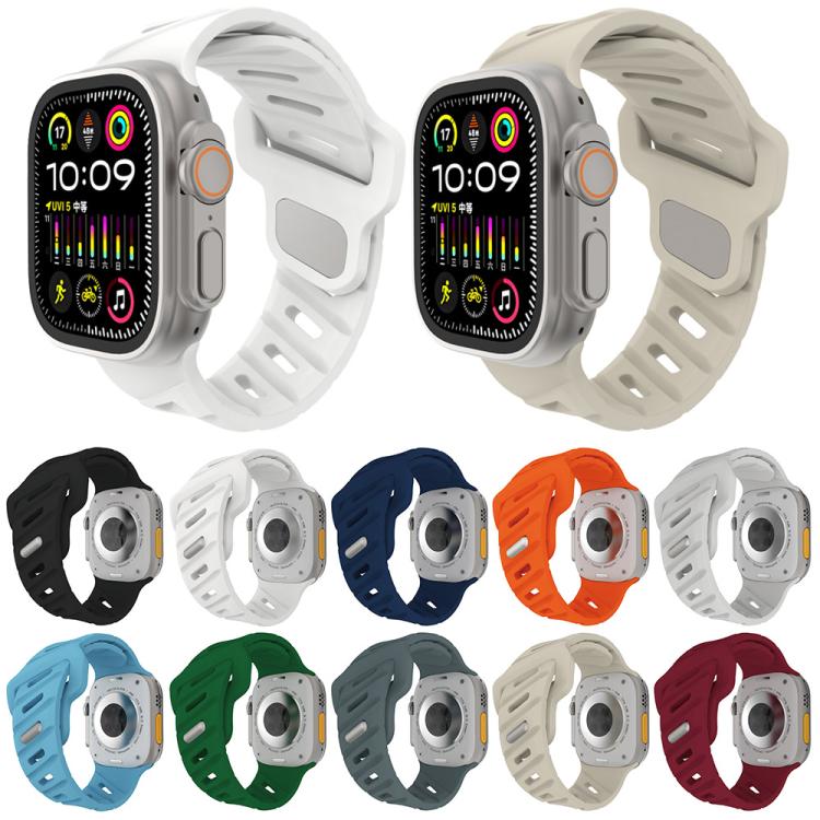 Slanted Hole Silicone Watch Band, For Apple Watch 46mm / 49mm / 45mm / 44mm, For Apple Watch 42mm / 41mm / 40mm / 38mm