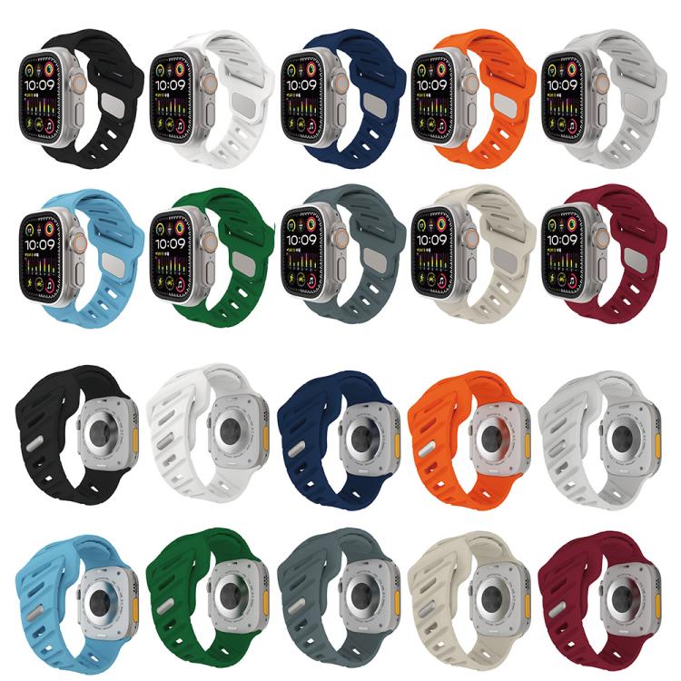 Slanted Hole Silicone Watch Band, For Apple Watch 46mm / 49mm / 45mm / 44mm, For Apple Watch 42mm / 41mm / 40mm / 38mm