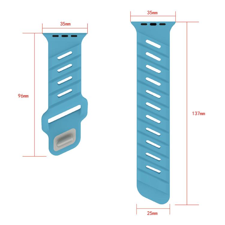 Slanted Hole Silicone Watch Band, For Apple Watch 46mm / 49mm / 45mm / 44mm, For Apple Watch 42mm / 41mm / 40mm / 38mm
