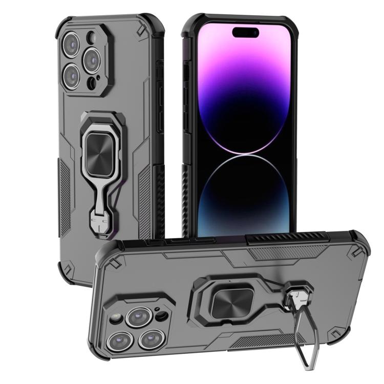 Metal Kickstand TPU Hybrid PC Phone Case, For iPhone 15, For iPhone 14, For iPhone 14 Pro, For iPhone 14 Pro Max