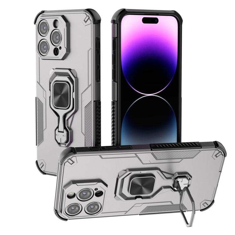 Metal Kickstand TPU Hybrid PC Phone Case, For iPhone 15, For iPhone 14, For iPhone 14 Pro, For iPhone 14 Pro Max