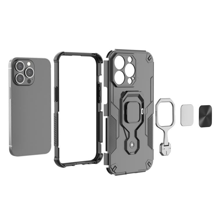 Metal Kickstand TPU Hybrid PC Phone Case, For iPhone 13 Pro Max, For iPhone 13 Pro, For iPhone 13