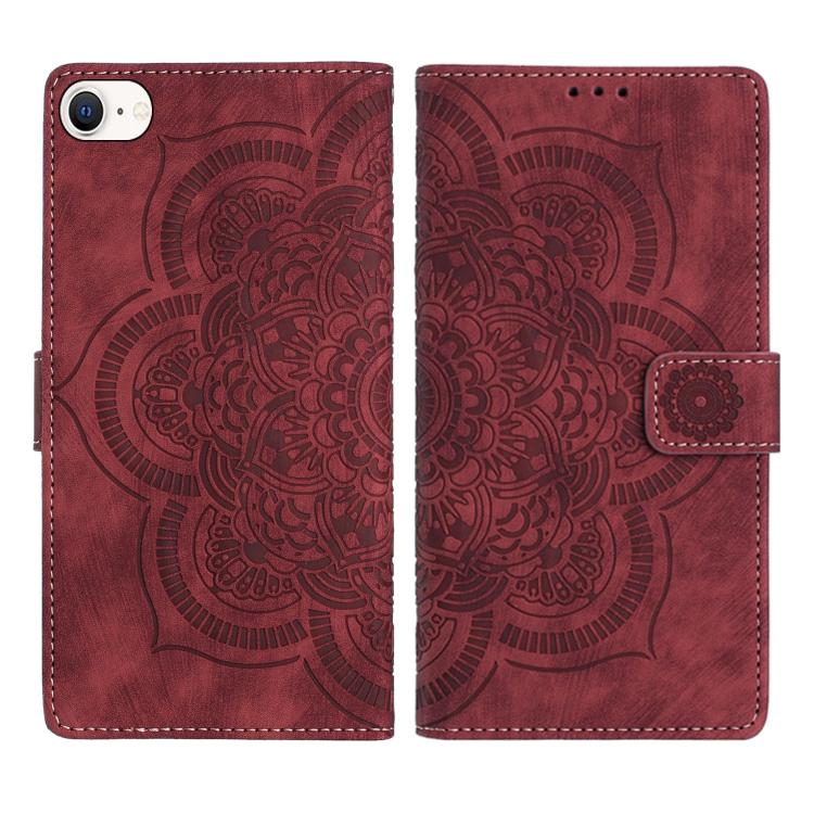 Mandala Embossed Retro Frosted Leather Phone Case, For iPhone 14 Pro Max, For iPhone 7 / 8 / SE 2022, For iPhone 13 Pro Max, For iPhone 13 Pro