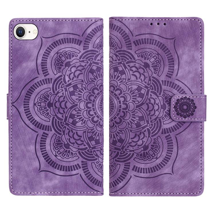 Mandala Embossed Retro Frosted Leather Phone Case, For iPhone 14 Pro Max, For iPhone 7 / 8 / SE 2022, For iPhone 13 Pro Max, For iPhone 13 Pro