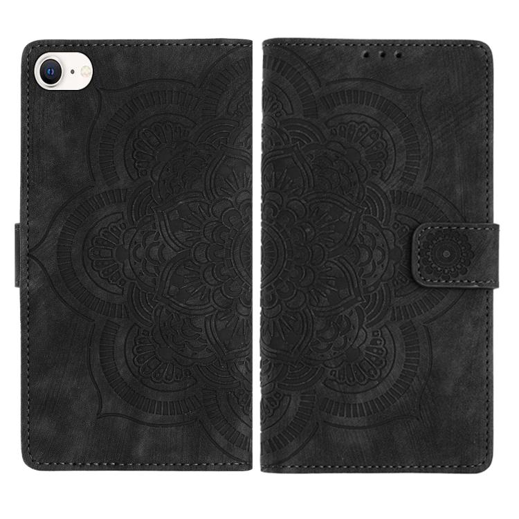 Mandala Embossed Retro Frosted Leather Phone Case, For iPhone 14 Pro Max, For iPhone 7 / 8 / SE 2022, For iPhone 13 Pro Max, For iPhone 13 Pro