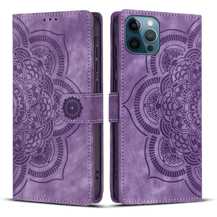 Mandala Embossed Retro Frosted Leather Phone Case, For iPhone 12 mini / 13 mini, For iPhone 12 / 12 Pro, For iPhone 12 Pro Max, For iPhone 11 Pro Max