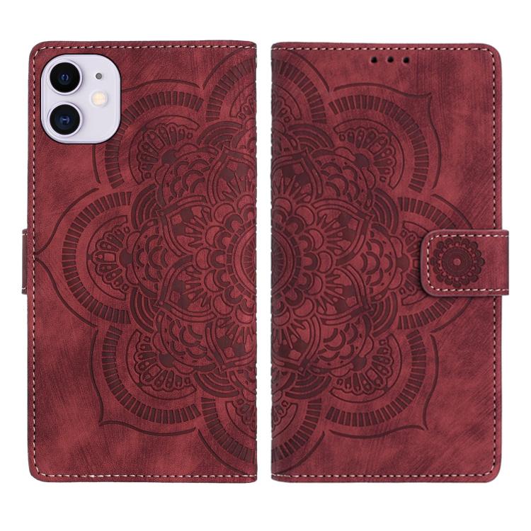 Mandala Embossed Retro Frosted Leather Phone Case, For iPhone 11, For iPhone 11 Pro, For iPhone X / XS, For iPhone XR