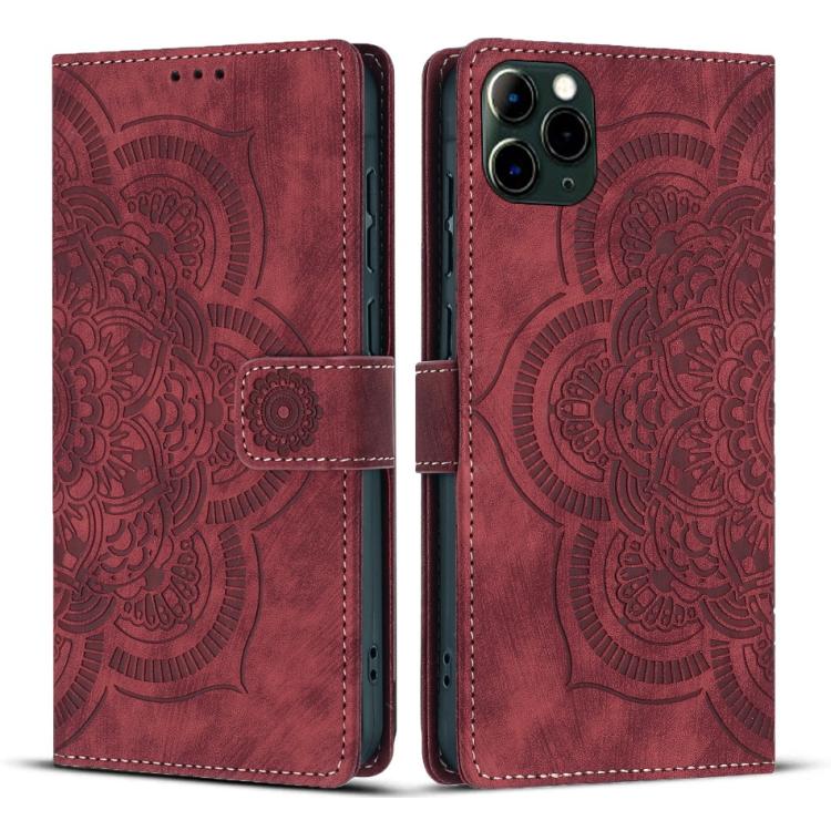 Mandala Embossed Retro Frosted Leather Phone Case, For iPhone 11, For iPhone 11 Pro, For iPhone X / XS, For iPhone XR