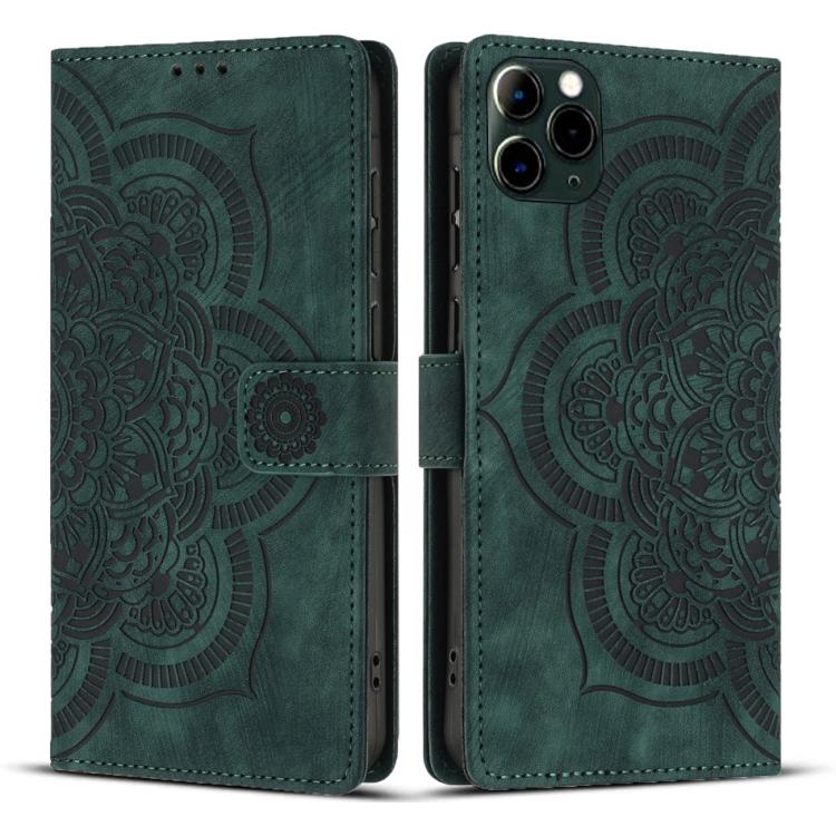 Mandala Embossed Retro Frosted Leather Phone Case, For iPhone 11, For iPhone 11 Pro, For iPhone X / XS, For iPhone XR