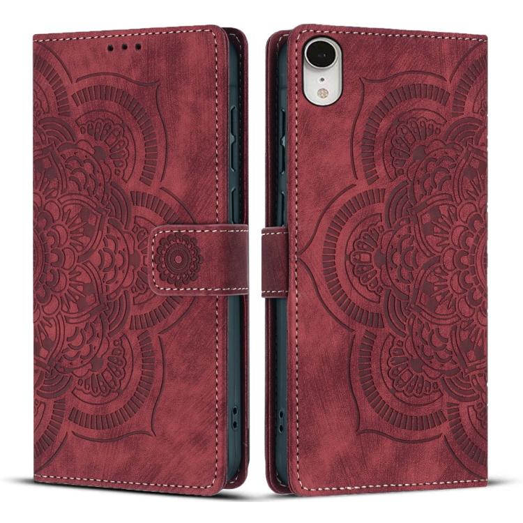 Mandala Embossed Retro Frosted Leather Phone Case, For iPhone 11, For iPhone 11 Pro, For iPhone X / XS, For iPhone XR