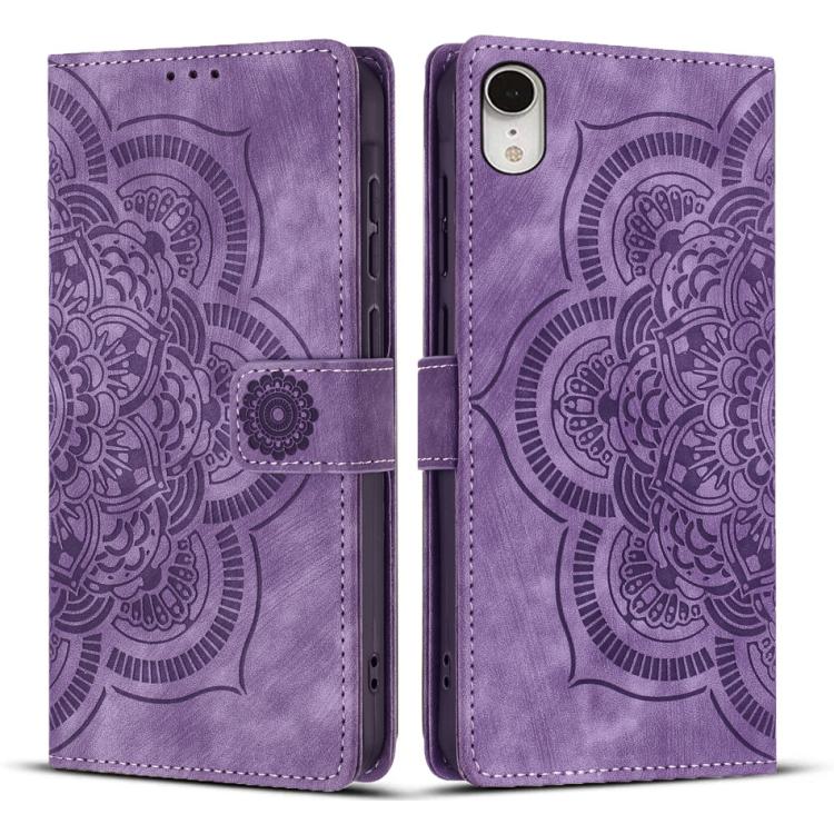 Mandala Embossed Retro Frosted Leather Phone Case, For iPhone 11, For iPhone 11 Pro, For iPhone X / XS, For iPhone XR